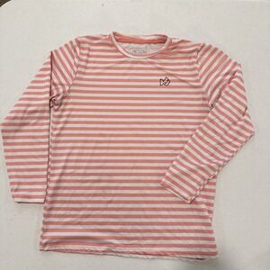 Prodoh Pro Girls Performance Long Sleeve Fishing Tee Sz‎ 8-10 Tea Rose Stripe